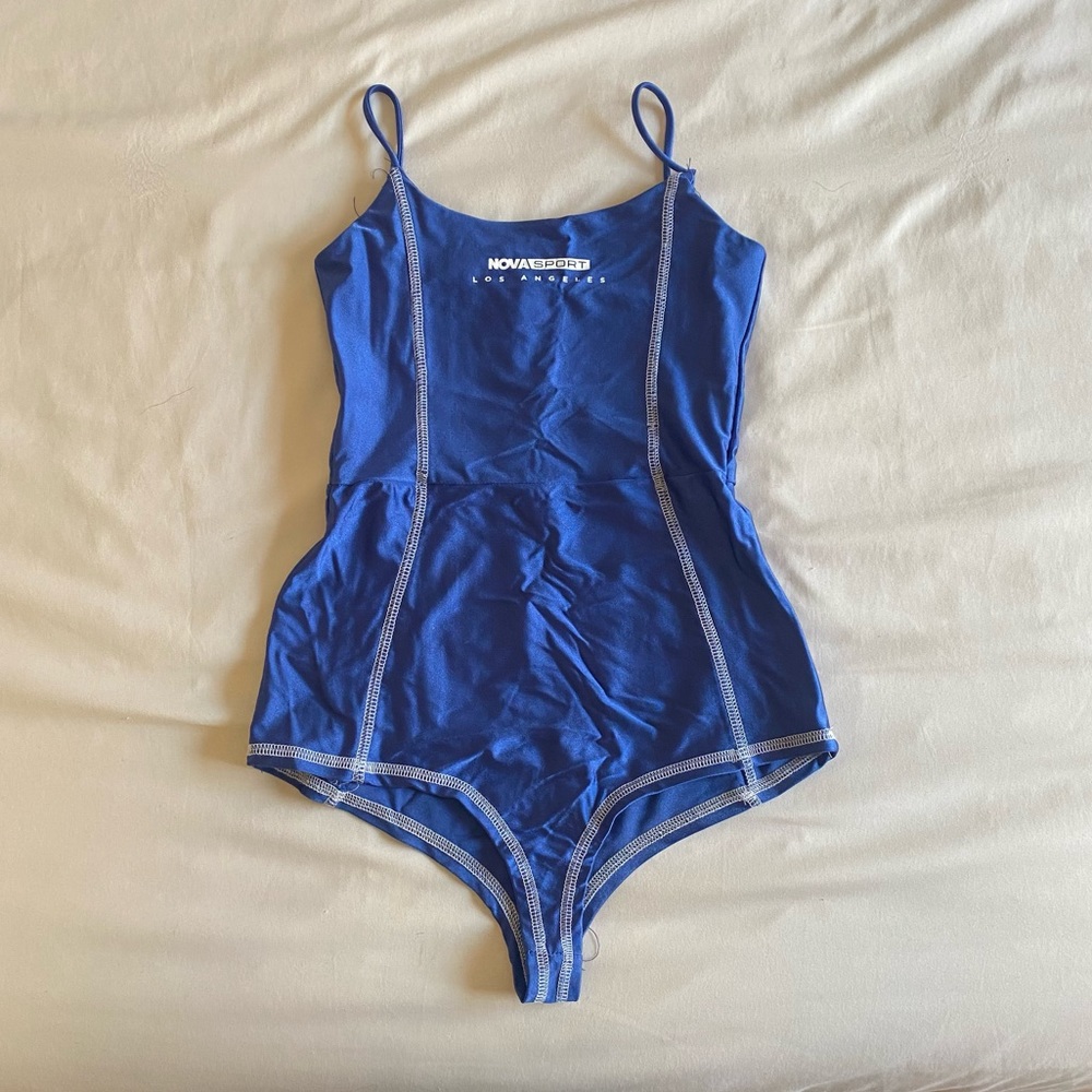 blue fashion nova body suit tank top